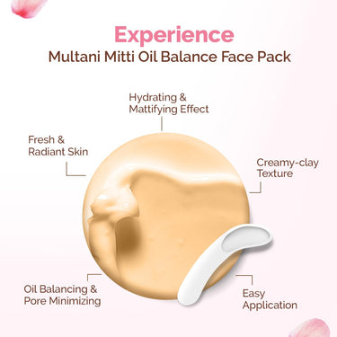 Mamaearth Multani Mitti Oil Balance Face Pack with Multani Mitti & Bulgarian Rose for Normal to Oily Skin 200g | DIY-like Texture | Controls Oil & Acne | Clay Face Mask | Free From Harmful Chemicals
